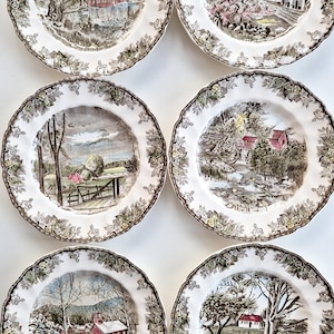 Vintage English Plates Johnson Bros The Friendly Village | Piatti Inglesi | Assiettes | Teller | Platos | UK Dinnerware