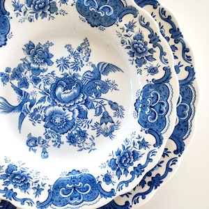 Assiettes de table vintage anglaises Ridgway Windsor | Vaisselle anglaise | Assiettes | Teller | Platos | Service de table britannique Faisans asiatiques