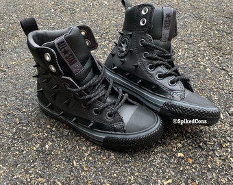 black studded converse