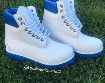 blue & white timberlands