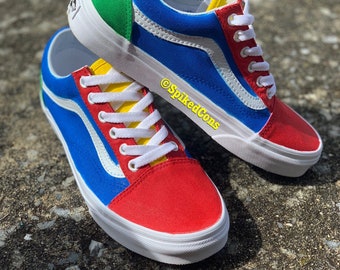 vans old skool red yellow blue green