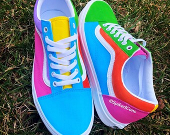 pink purple yellow vans