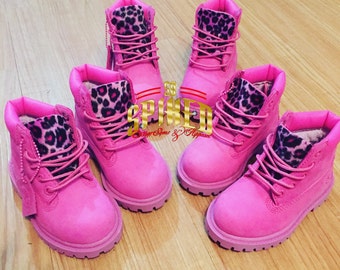 girls pink timberland