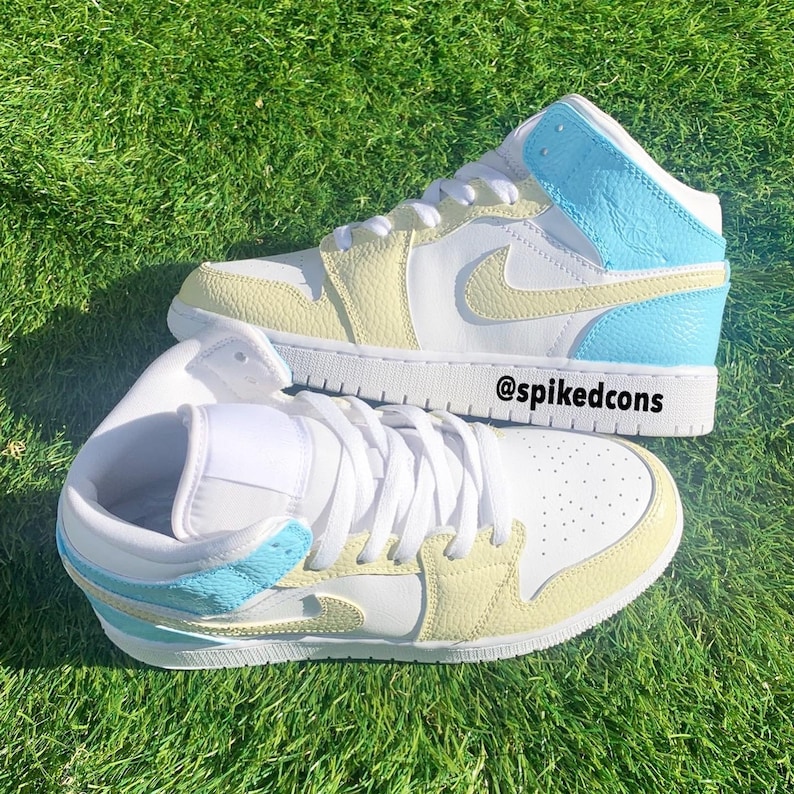 Custom “Pastel-Cream & Blue J 1 (Other colors Available)Check Sizing Before OrderingCheck Sizing Before Ordering 