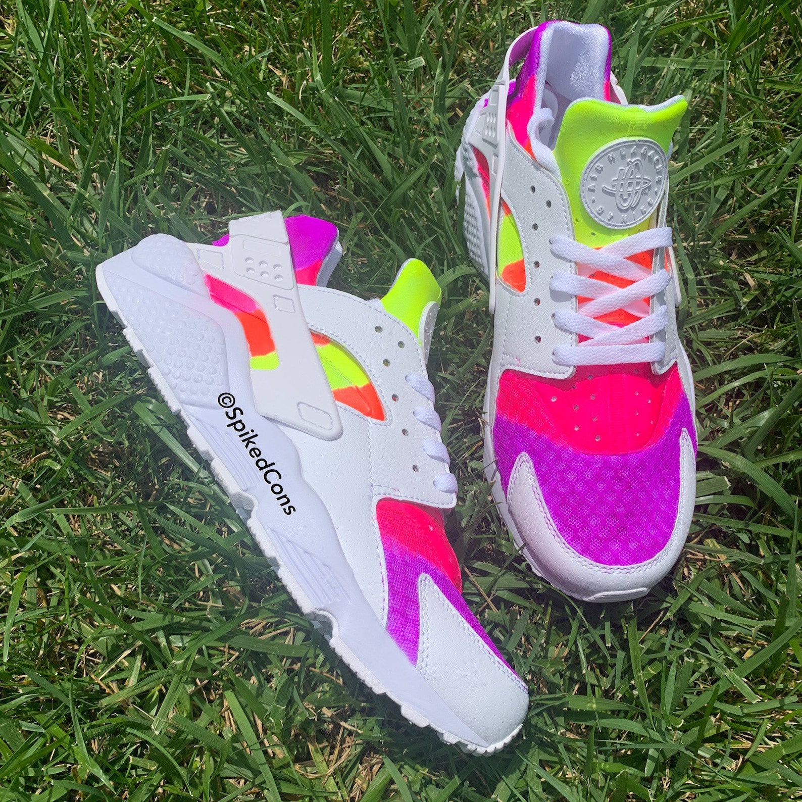 blue yellow and pink huaraches