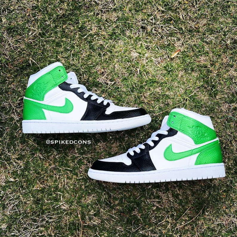 green and black jordan 1