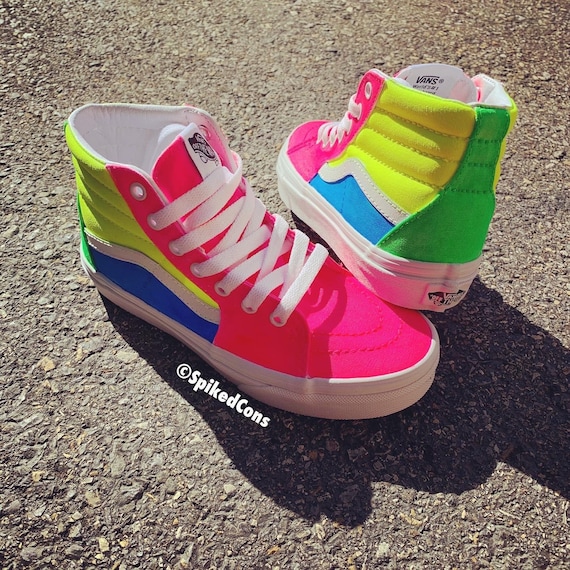 Neon blue hotsell high top vans