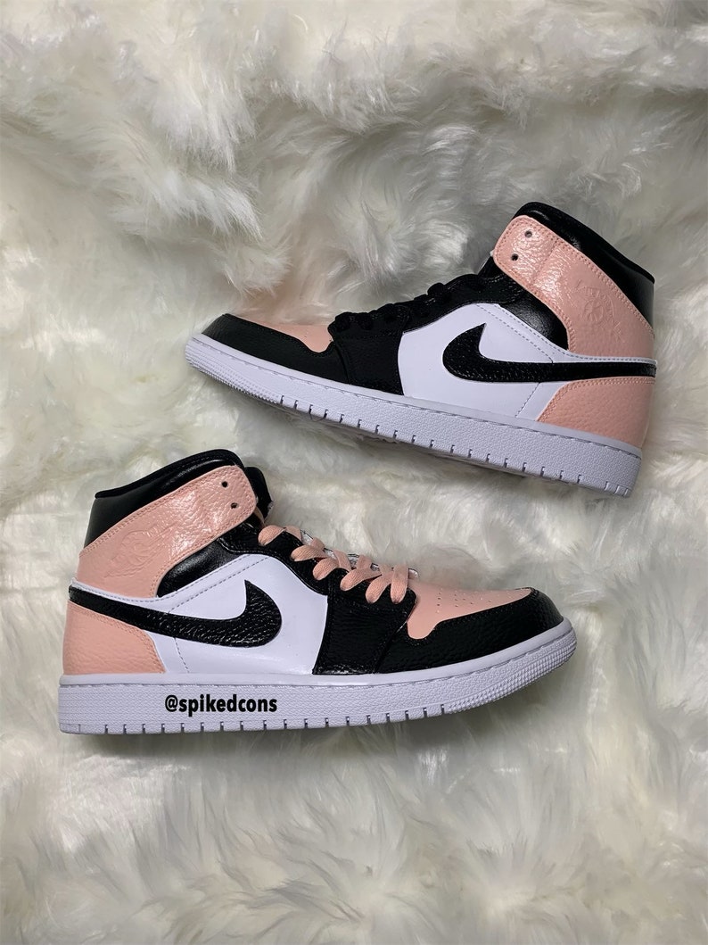 Custom ColorBlock J 1 “Peach Black WhiteCheck Sizing Before OrderingCheck Sizing Before Ordering 