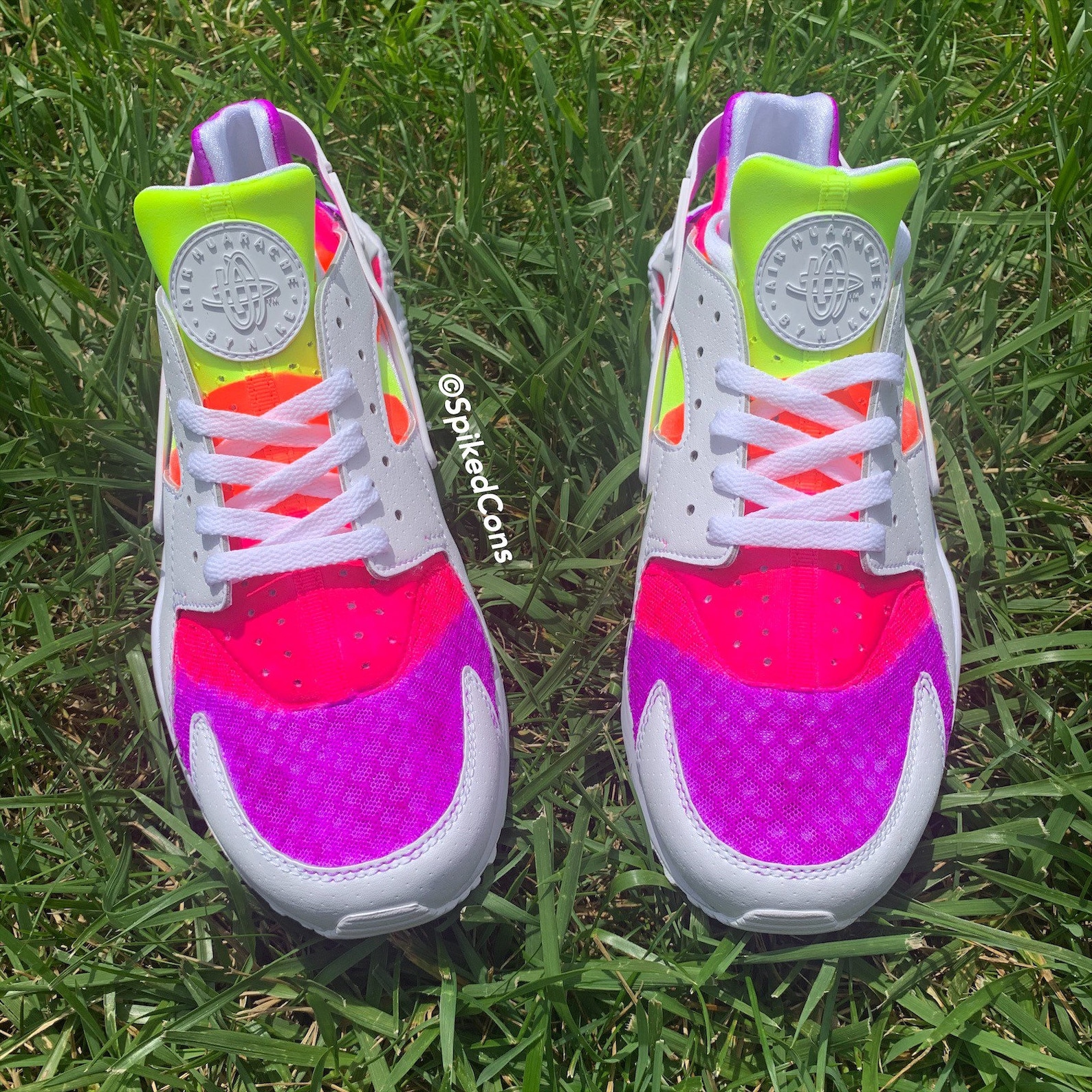 purple and yellow huaraches