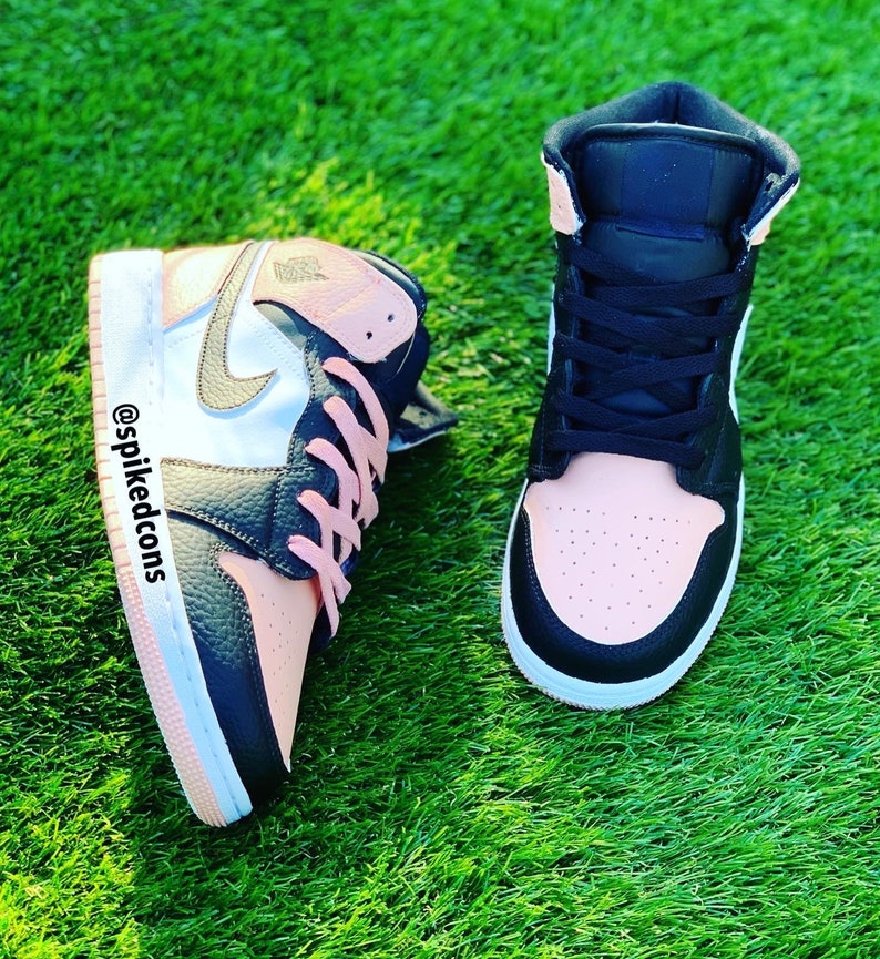 black and peach jordan 1