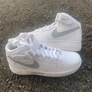 Custom Light Gray and White Sneakers (Check & Logo Only) AF1