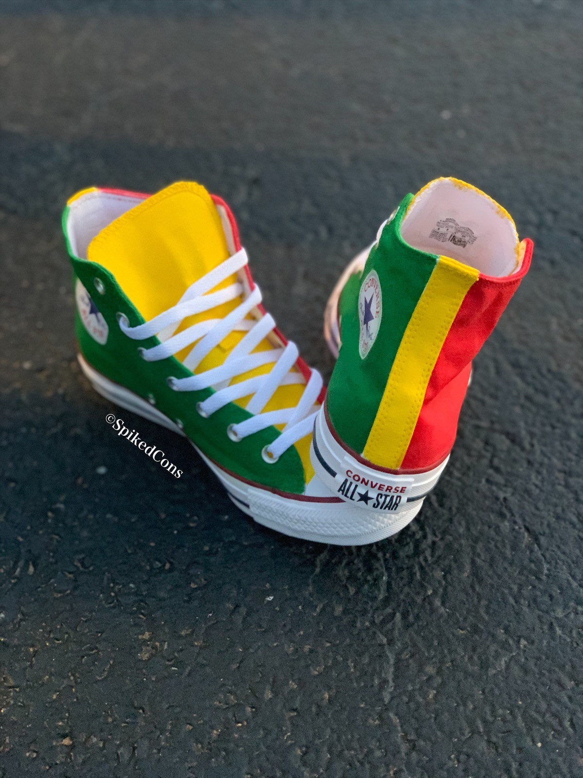 Custom Rasta Chucks red Yellow Green Etsy