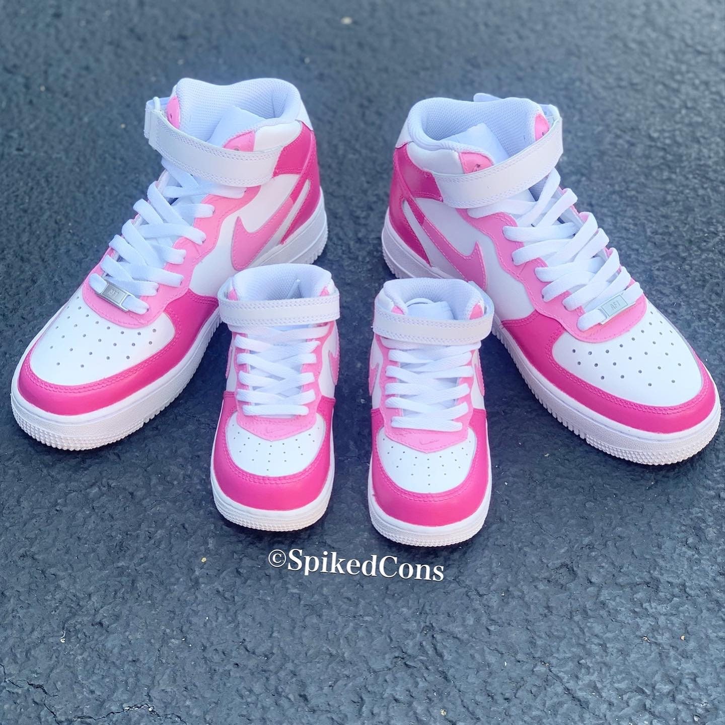 Nike Air Force 1 Custom Mid Two Tone Hot Pink Womens Kids Mens All
