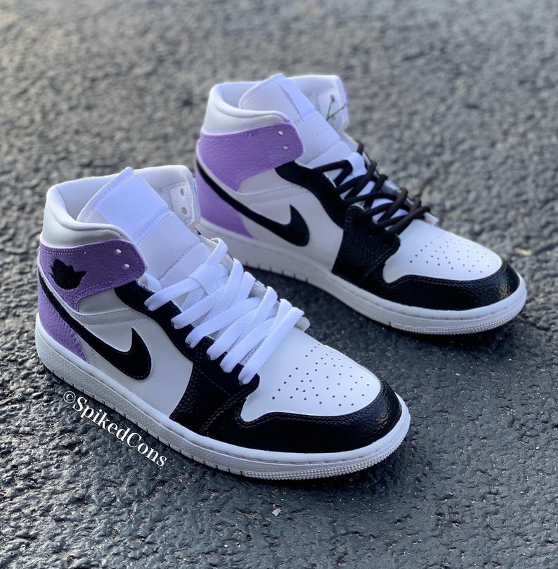 Custom Purple Black & White J 1-(read description)Check Sizing Before Ordering 