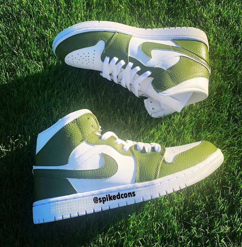 green and white jordan 1