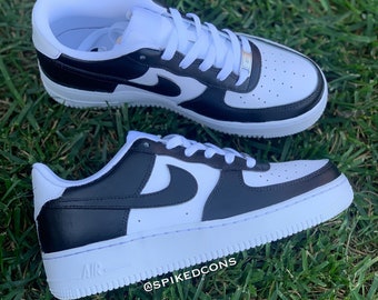 Custom Black and White Sneakers (AF1) Check Sizing Before Ordering