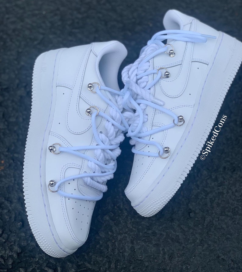 Custom All White AF1 - Rope Laces (Toddler /Kid Sizes) 