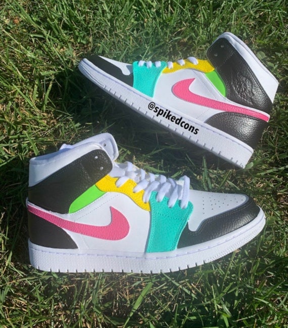 custom rainbow jordans