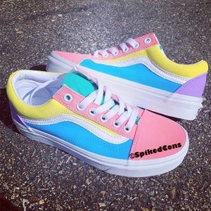 vans yellow blue pink