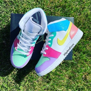 Custom Color Block “Reverse Pastry J 1” Toddler Kids Women Men Freestyle  Pink Purple Blue Green Yellow