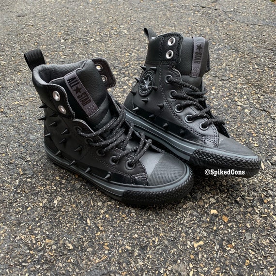 black stud converse