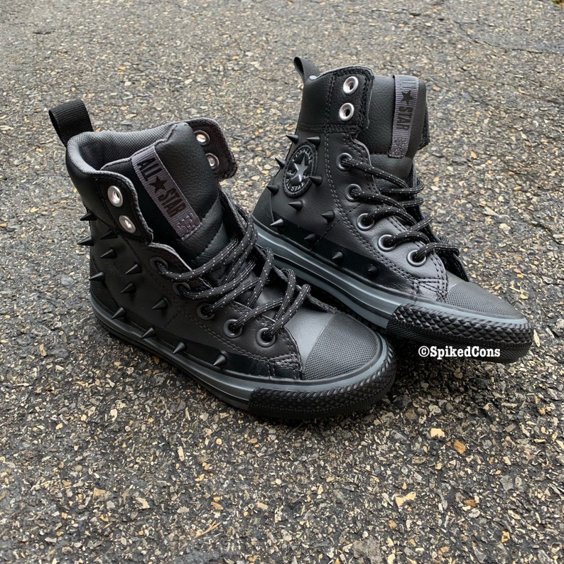 grey studded converse