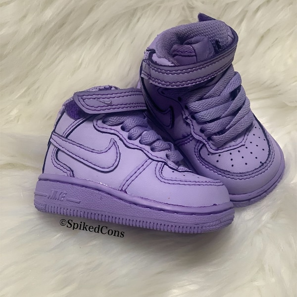 Custom Dyed AF1- Toddler/ Kids  (Mids if Low tops desired add note) Pink Blue Brown Yellow Purple -Check Size before Ordering