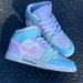 Custom ColorBlock J 1 “Pastel Blue Pink Green & Purple”—Check Sizing Before Ordering
