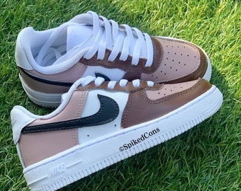 Custom “Brown& Black ” Sneakers   (AF1) Lows—Check Sizing Before Ordering