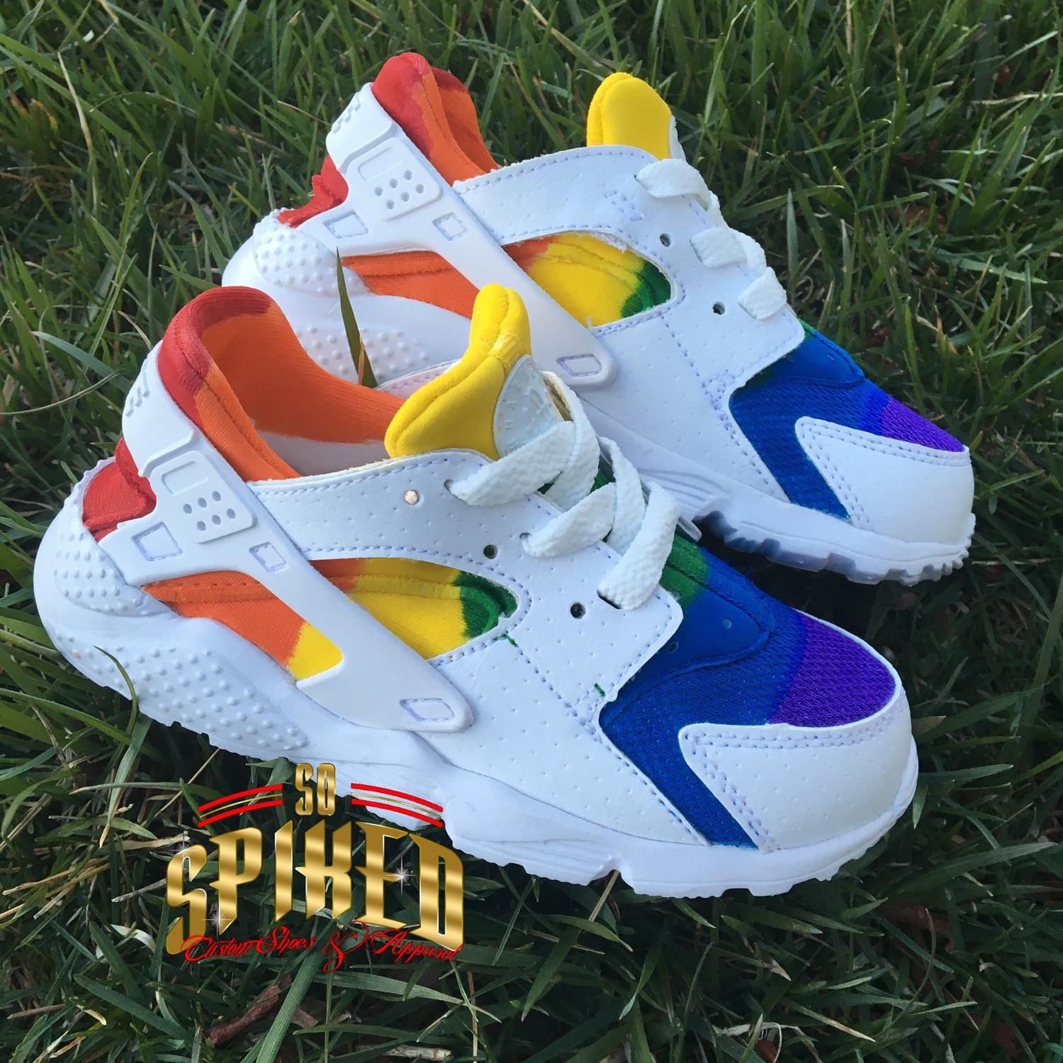 rainbow huarache shoes