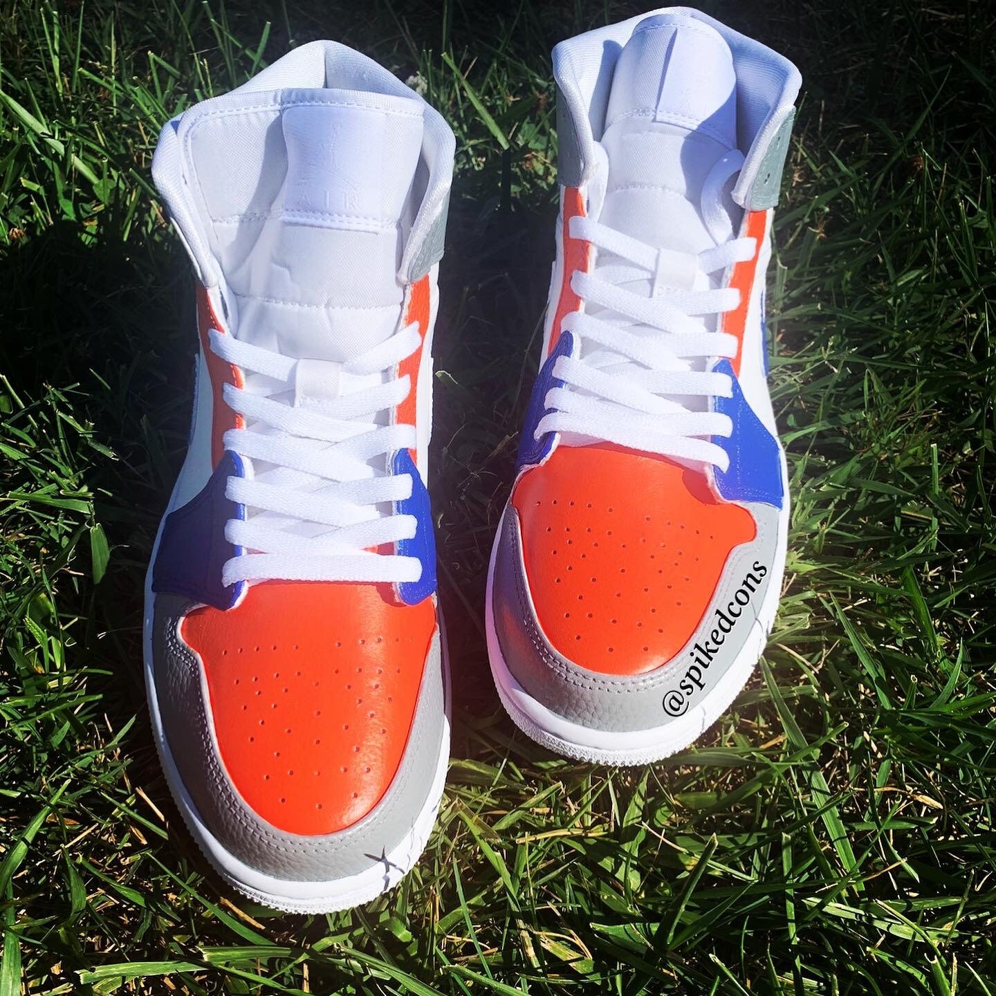 Custom Gray Blue and Orange J 1-check Sizing Before Ordering  display picture 1