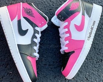 Custom Black Pink & White J1