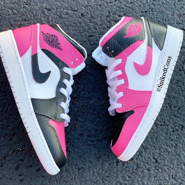 Custom Black Pink & White J1