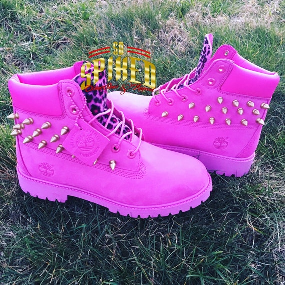 Custom HOT Pink Timberlands BIG Kids & Women ONLY see other | Etsy
