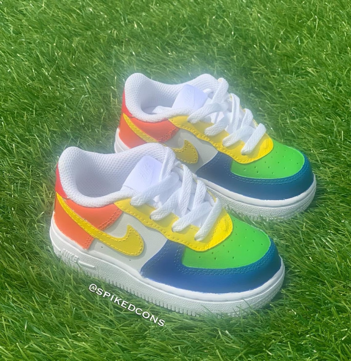 air force 1 with rainbow bottom