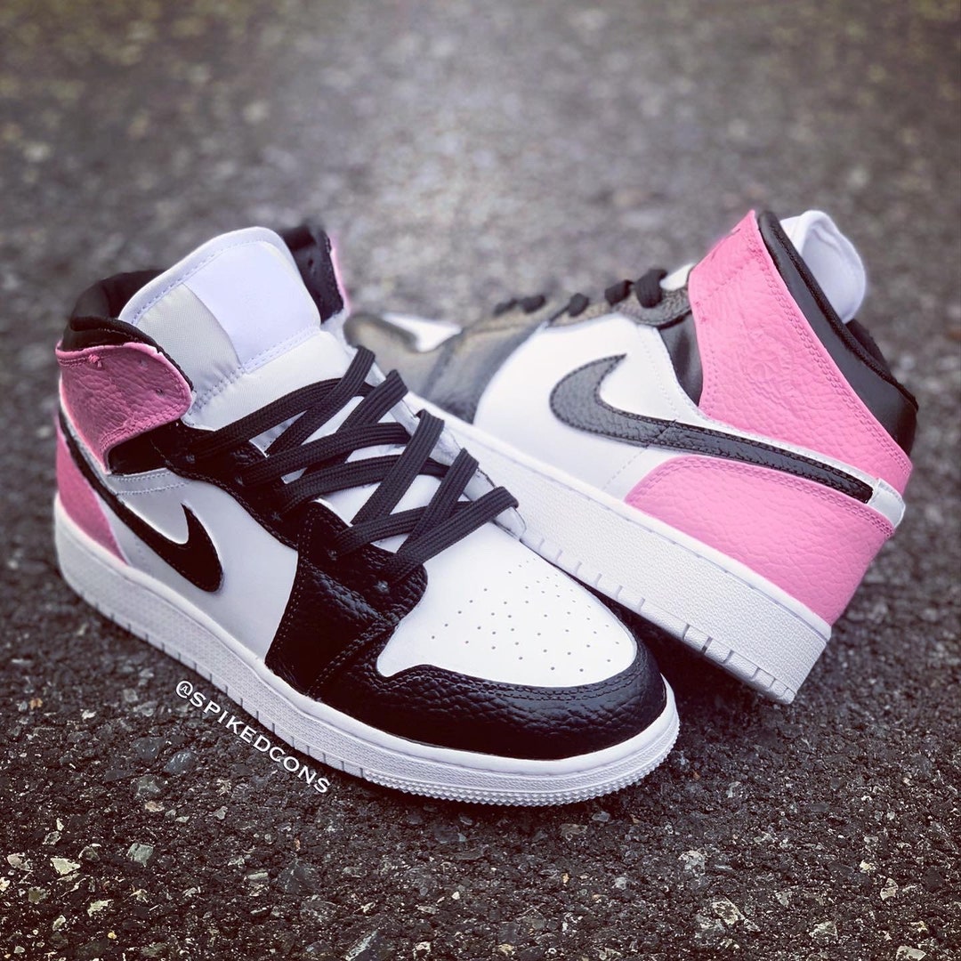 Air jordan 1 pink black and white outlet