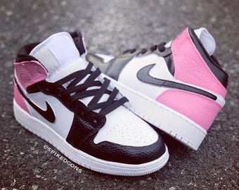 Custom Pink Black & White J 1- Air (read description)Check Sizing Before Ordering