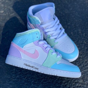 Custom Easter J1 Sneakers Pastel Ready To Ship Youth 3.5 Big Kids