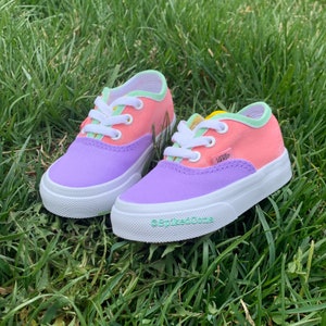 Another &quot;SpringTime&quot; Custom Vans Easter Pastel Colors (contact for adult pairs) Pink Purple Green Yellow