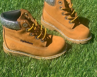 Custom Bling Timberlands -toddler Kids Wheat Boots