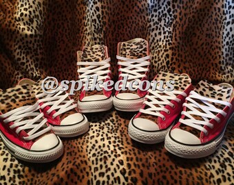 Adult Leopard Chucks (low or High Top) ***ombre' Leopard/ Cheetah