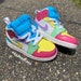 Custom ColorBlock J 1 “Sweet & Tart” Pink Green Purple Blue YellowCheck Sizing Before Ordering