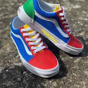 blue red and green vans