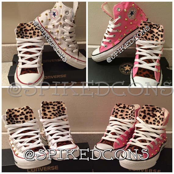 black converse with leopard print tongue