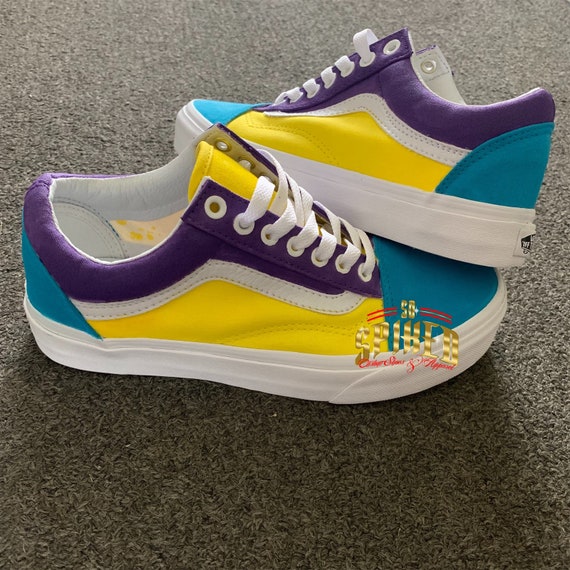 purple yellow vans