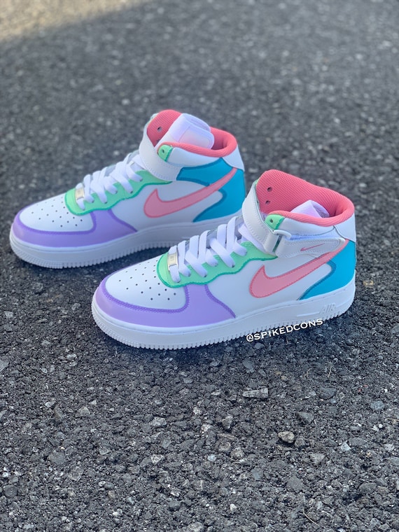 Custom cotton Candy Pastel Af1-kids & Adults 