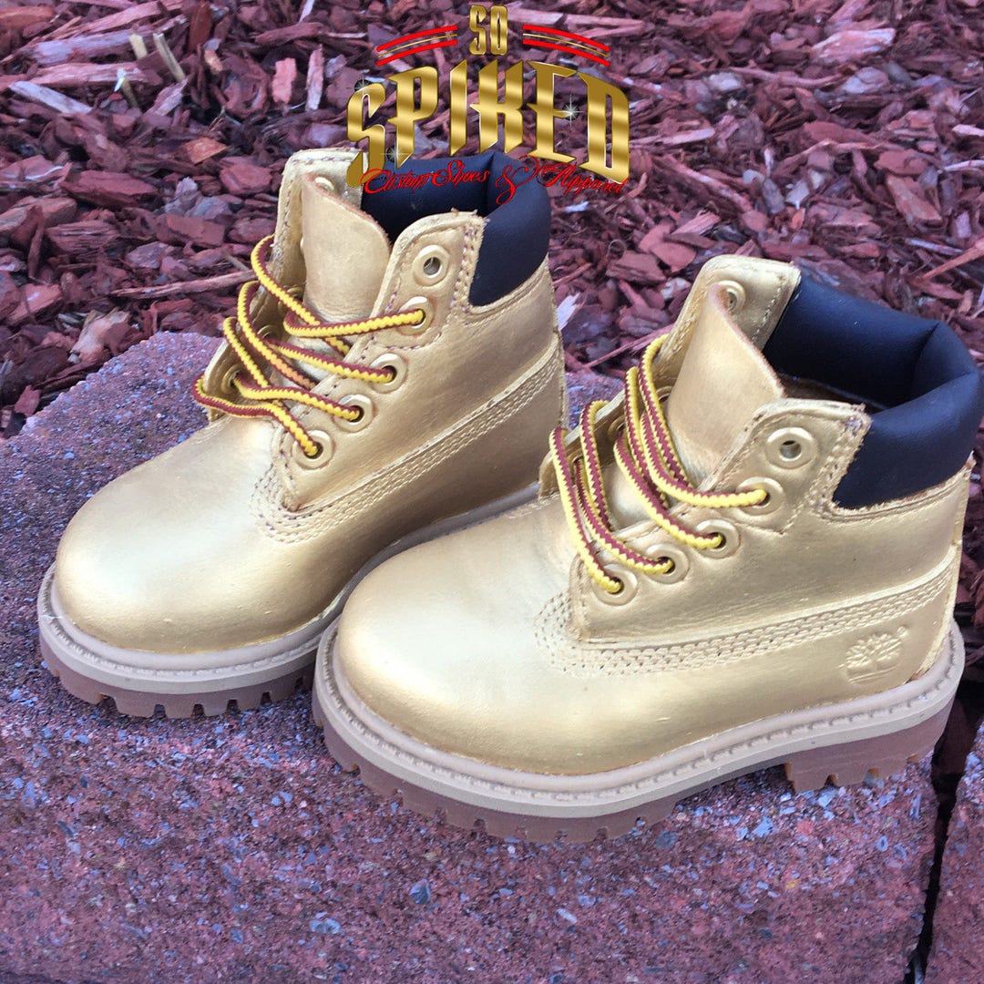 Custom Toddler Youth Kids Adult Gold Timberlands painted - Etsy