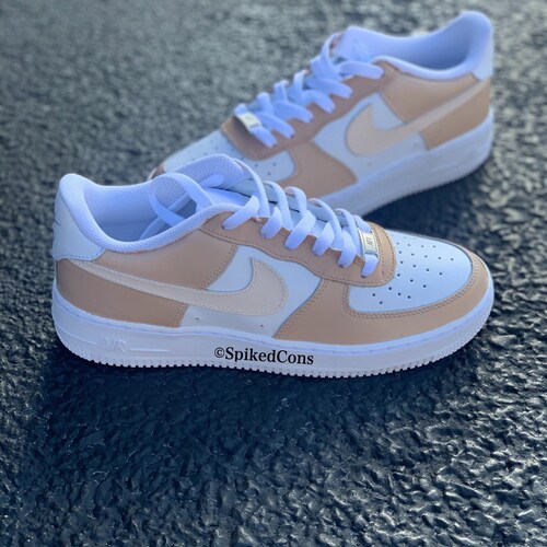 tan checkered air force ones