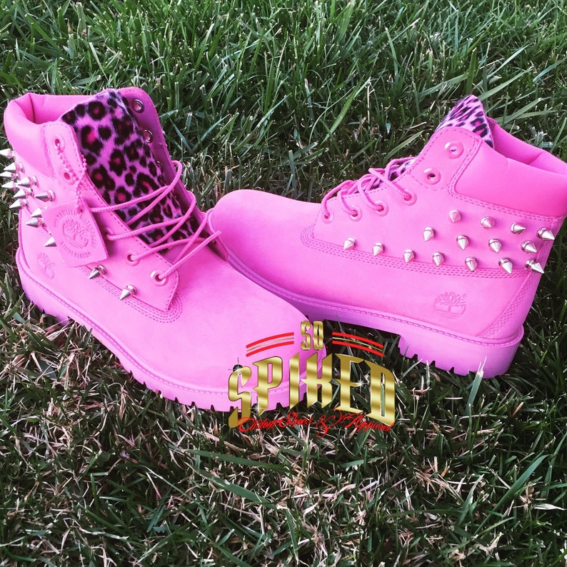 Custom HOT Pink Timberlands BIG Kids & Women ONLY see other | Etsy