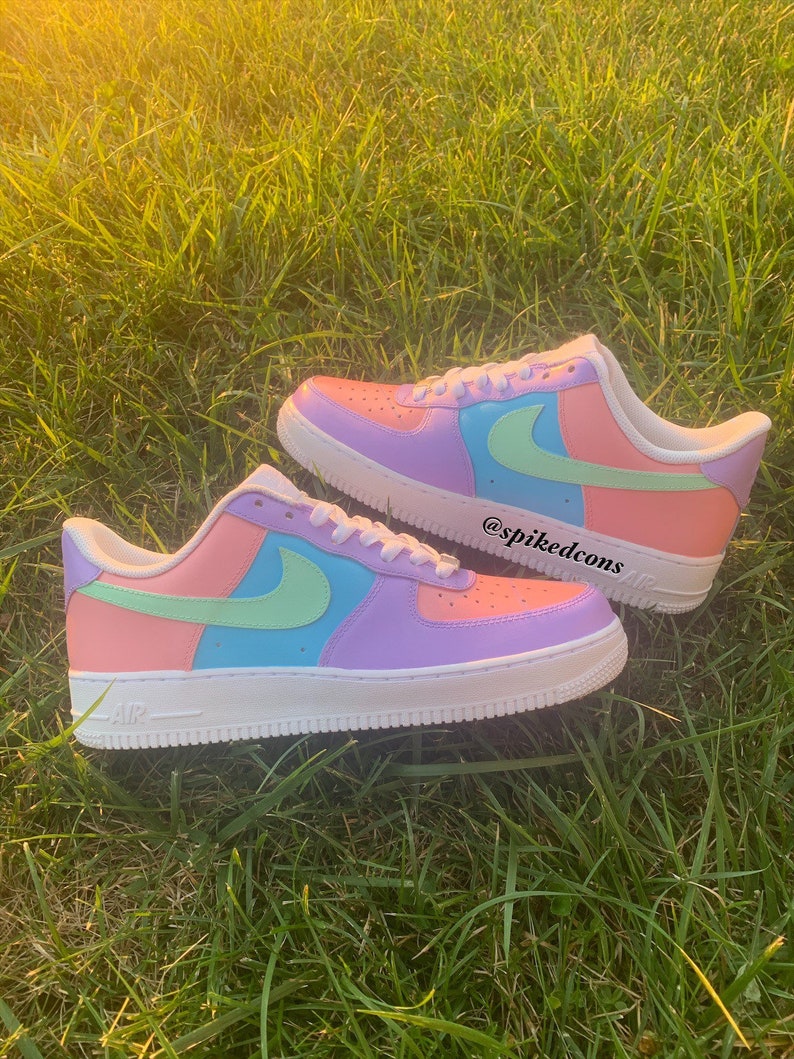 Custom Pastel Nike Air Force 1 AF1 Lows Check Sizing | Etsy